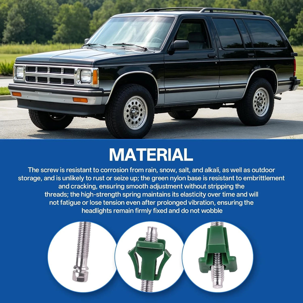 8Pcs Headlight Adjuster Screws Nuts w/ Springs for GMC Blazer (1981–1987) 365270, 365266