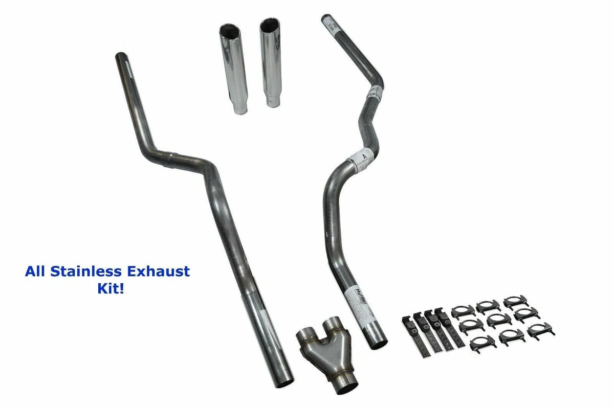 Dual Exhaust Kit for Ford F-150 (1998–2003) - Stainless Steel, Rear Exit