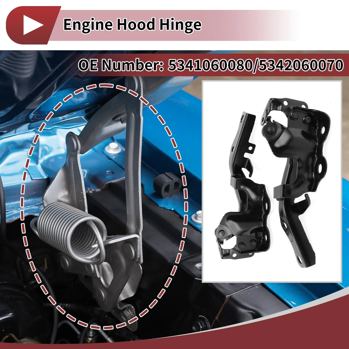 Hood Hinges for Lexus GX460 (2010–2021) 1 Pair No. 5341060080