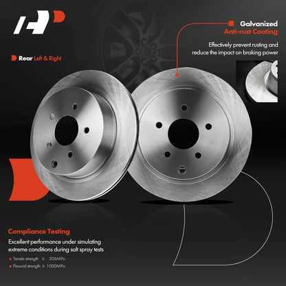 Set of 2 Rear Brake Rotors & Pads for Nissan Murano (2003–2007)