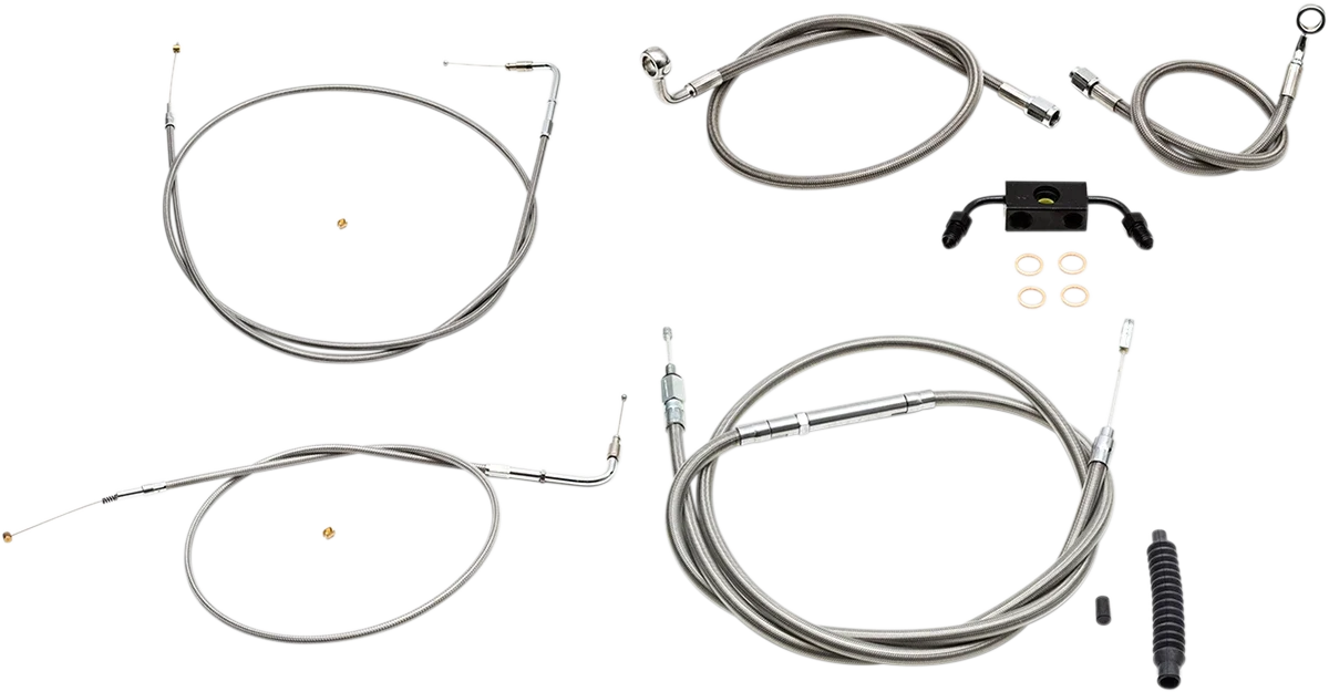 Handlebar Cable/Brake Line Kit for Harley Sportster XL (12" - 14" Ape Hanger)