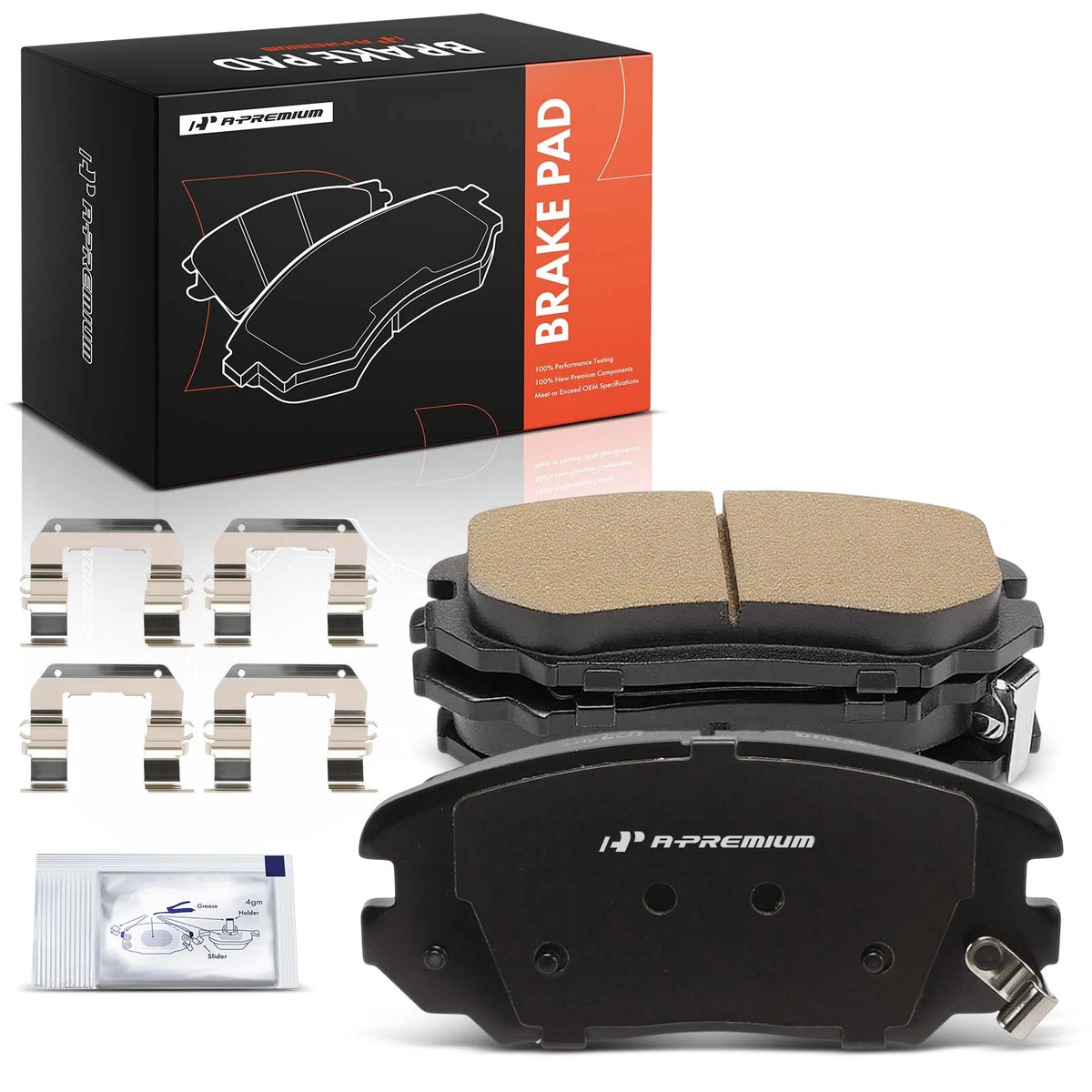 Set of 4 Front Ceramic Brake Pads for Hyundai Sonata (2006–2010) 10001125M, D1125