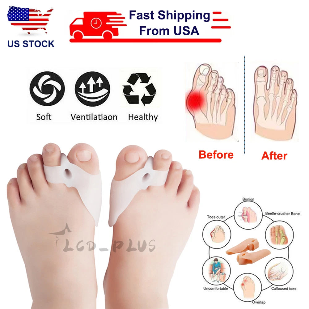 1 Pair Silicone Gel Bunion Toe Corrector for Orthotics Pain Relief