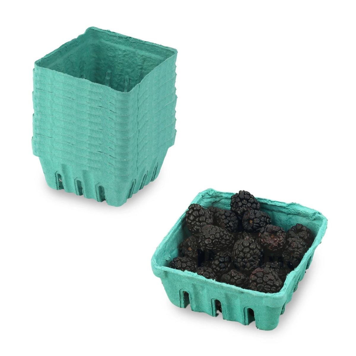 Pack of 600 Green Vented Produce Berry Baskets for Fresh Produce