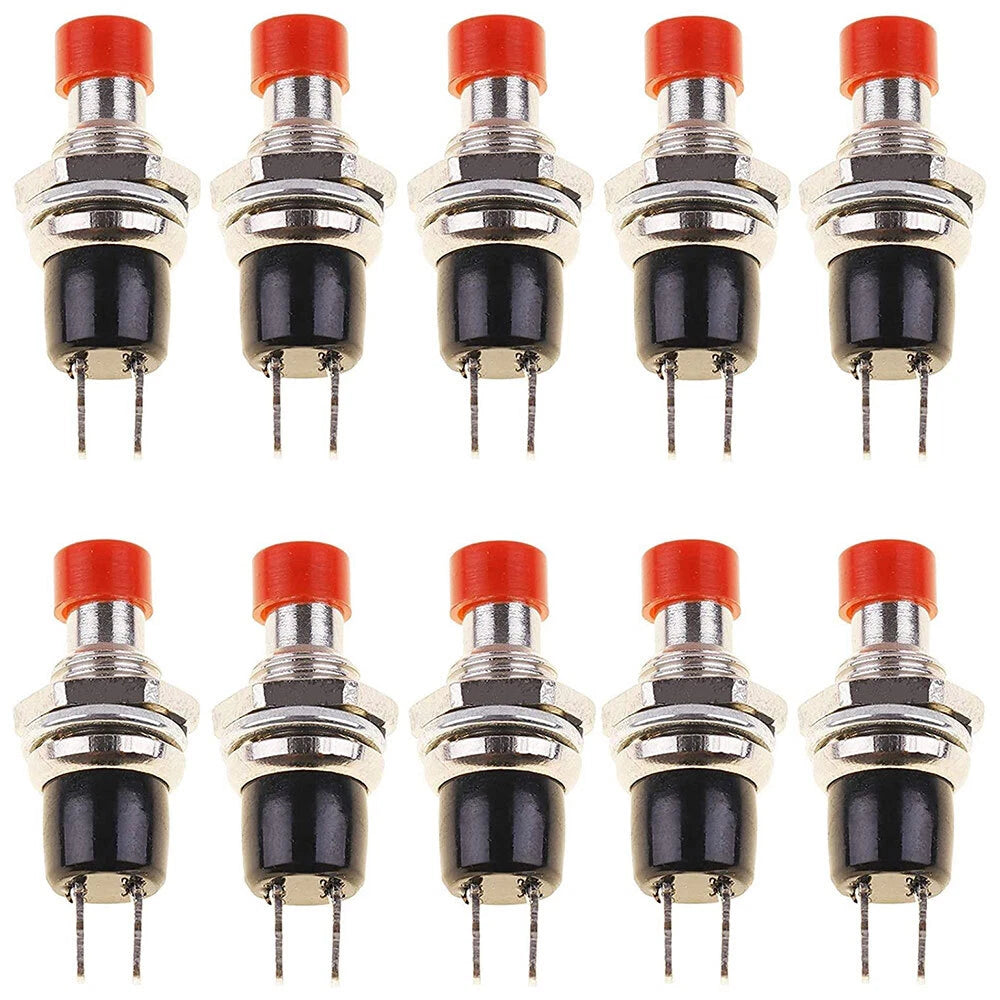20PCS Mini Lockless Momentary Push Button Switch - Red Black