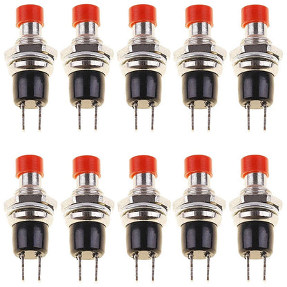 20PCS Mini Lockless Momentary Push Button Switch - Red Black