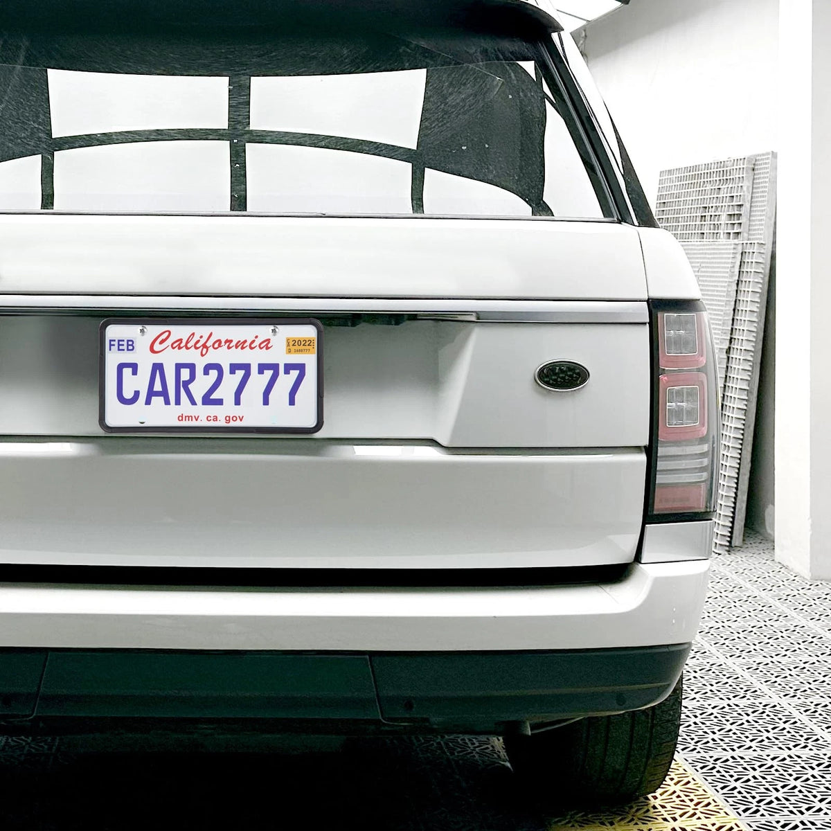 2X Matte Black Silicone License Plate Frames for Universal Fit