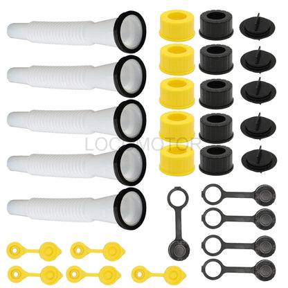 5X Replacement Gas Can Spout Nozzle Vent Kit for Plastic Gas Cans (Old Style)