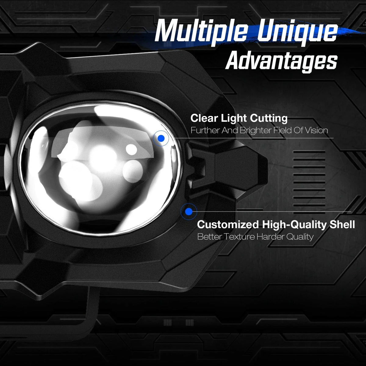 Universal LED Spotlight Fog Light for Motorcycle ATV (High Low Beam)