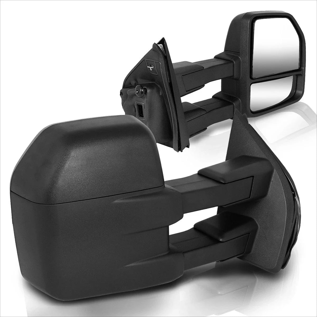 Set of 2 Towing Mirrors for Ford F150 Pickup (2015–2018) - Manual Foldable Black
