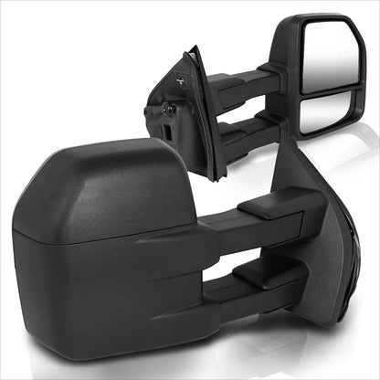 Set of 2 Towing Mirrors for Ford F150 Pickup (2015–2018) - Manual Foldable Black