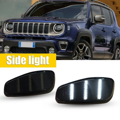 Set of 2 Smoked White LED Side Marker Lights for Jeep Renegade (2015–up)