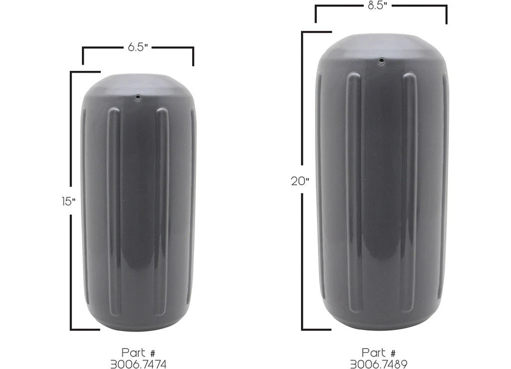 Inflatable Fender for Boat (3006.7489) - 8.5" x 20", Gray