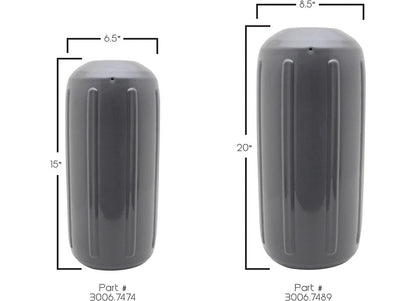 Inflatable Fender for Boat (3006.7489) - 8.5" x 20", Gray