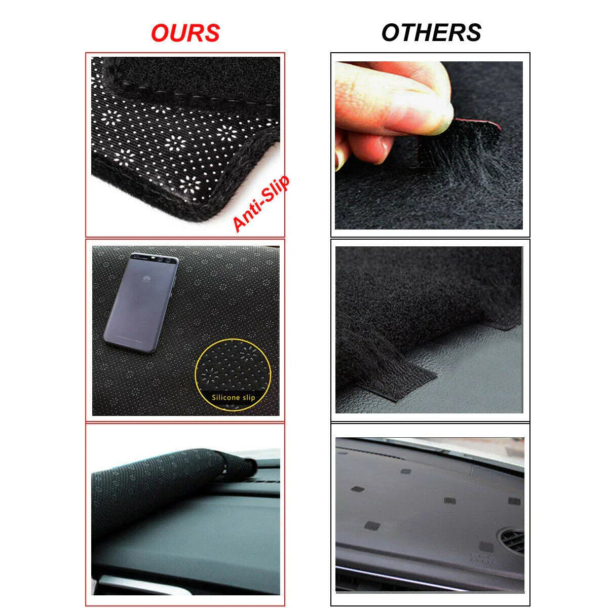 Non-Slip Dash Mat for Mercedes GLC 300 X254 (2023) - Dashboard Cover Black