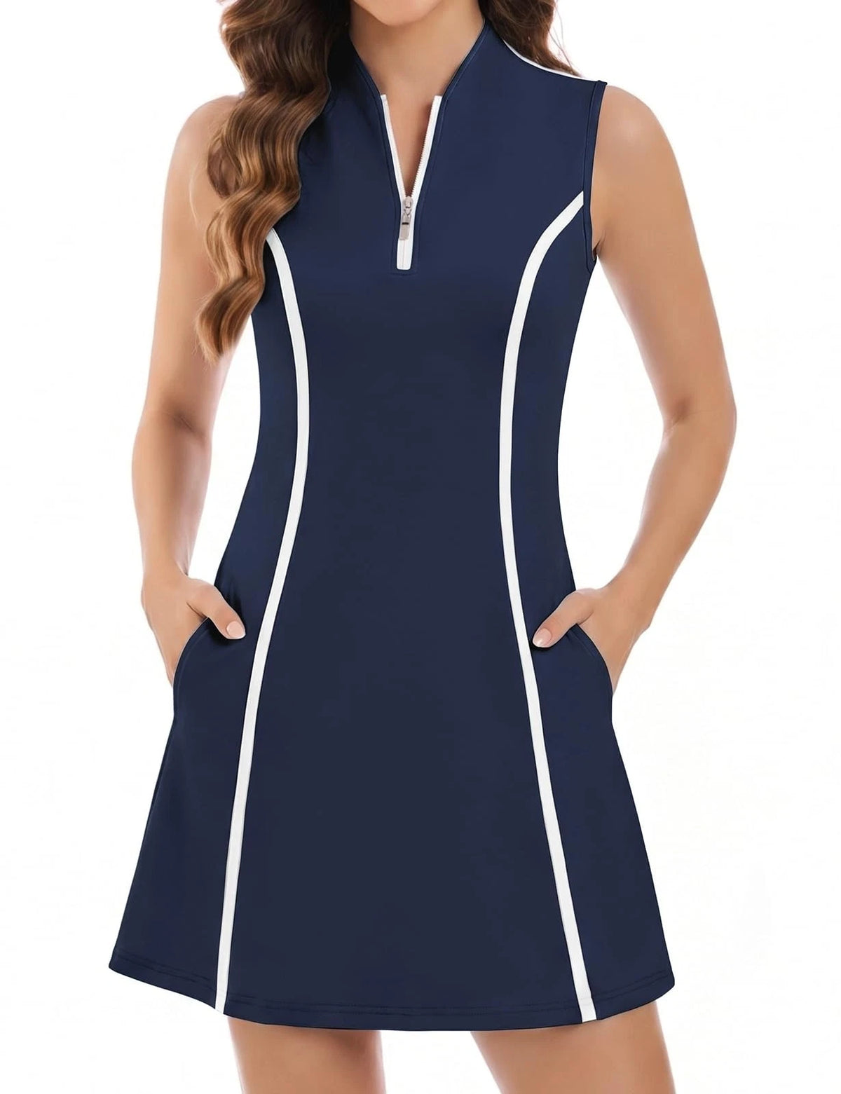 Womens Golf Outfits Collared Dress Ruffle Sleeve Workout Apparel