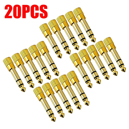 20PC 6.35mm Male to 3.5mm Female TRS Stereo Audio Adapter