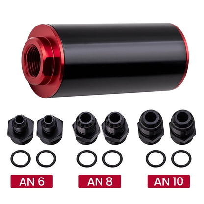 50mm 100 Micron In-Line Fuel Filter Kit for Universal (AN 6–10, 6–8–10)