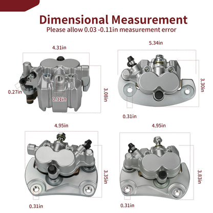 3X Front & Rear Brake Calipers for Can-Am Commander 800R (2012–2020) 705600679, 705600678, 705600872