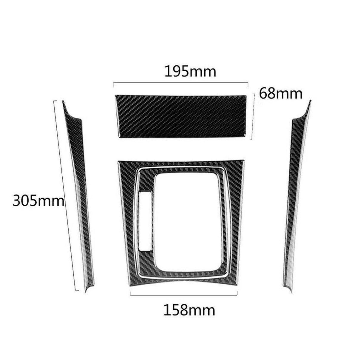 Set of 5 Carbon Fiber Gear Shift Panel Trim for Mercedes-Benz C-Class W204 (2007–2013)