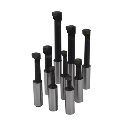 Set of 9 Carbide Tipped Boring Bars for Lathe (1/2" Shank)
