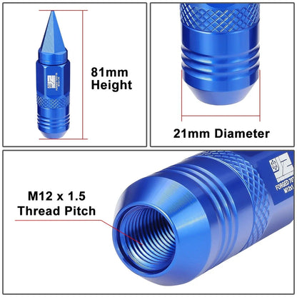 Set of 20 M12 x 1.5 Open/Closed End Lug Nuts 21mm OD for Universal Fit