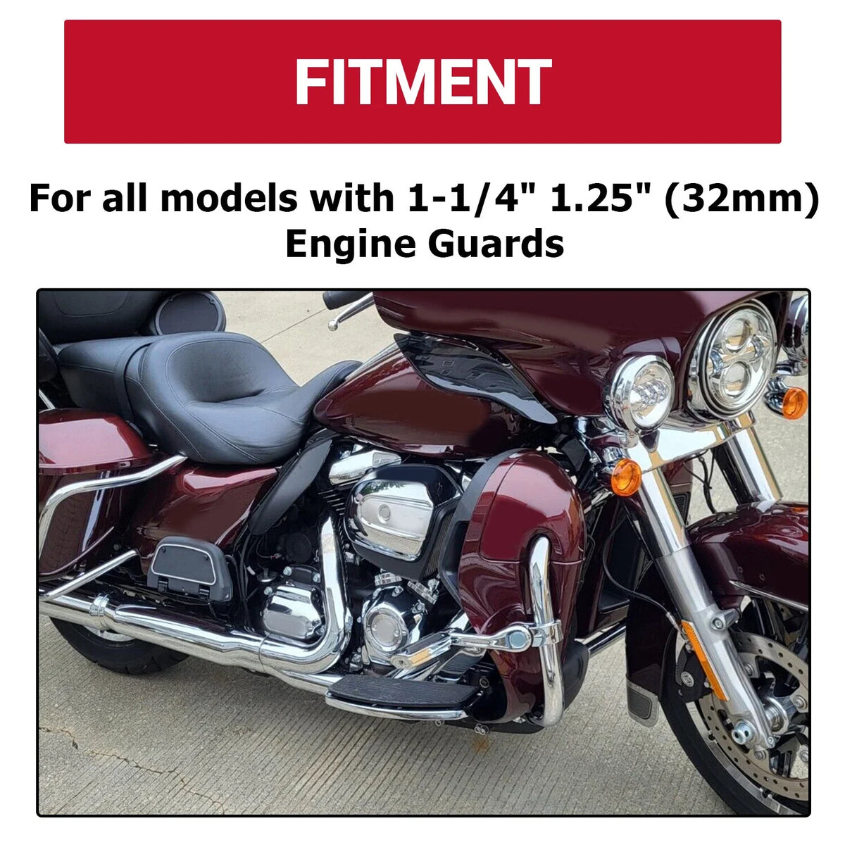1.25" Highway Foot Pegs for Harley Road Glide, Honda GoldWing GL 1500 (1996–2000)