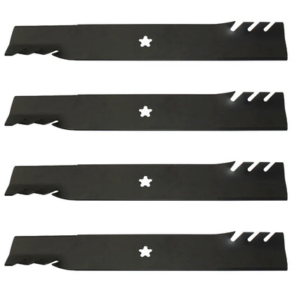 Set of 4 Toothed Mulching Mower Blades for Dixon 42" Decks