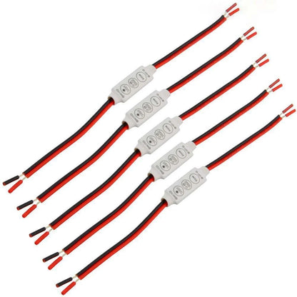 Set of 10 Low-profile Inline Controller Dimmer Switch for LED Strip Light