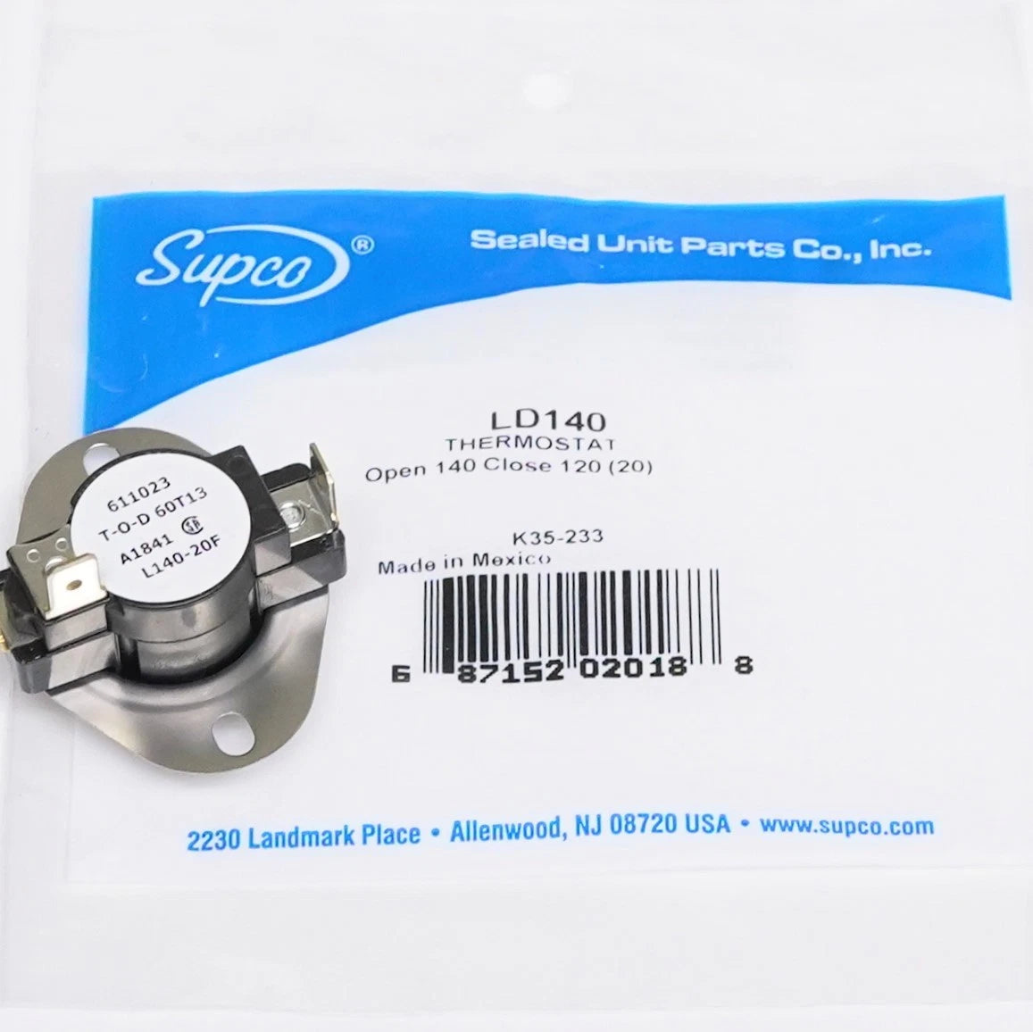 Heater Limit Thermostat for Maytag LD140-20 (3 Wire)