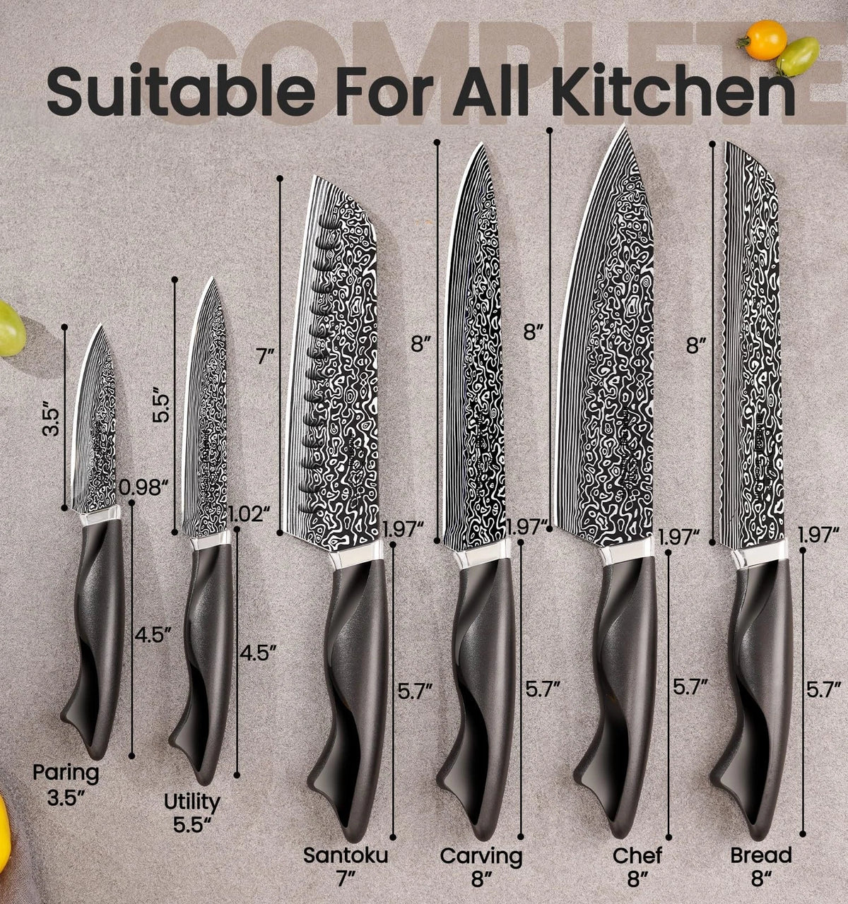 Knife Set for Kitchen (15 Pieces)