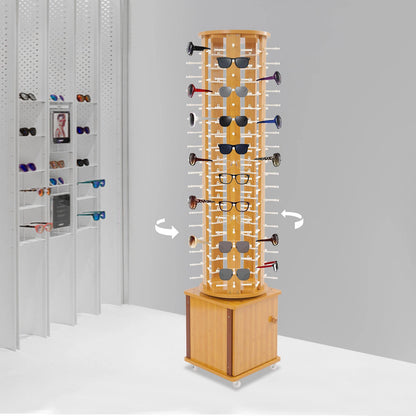 Rotating 90 Pairs Glasses Storage Display Stand for Sunglasses Organizer