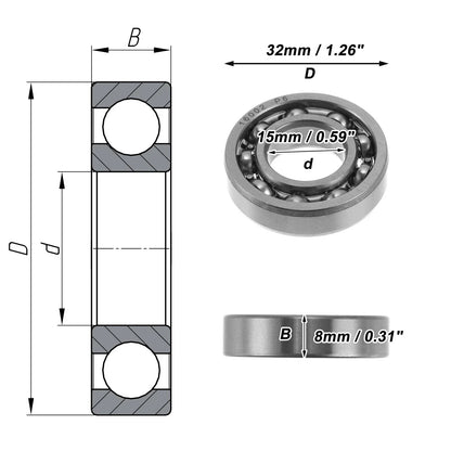 Deep Groove Ball Bearing P5 for Scooter Skateboard Wheel (15x32x8mm)