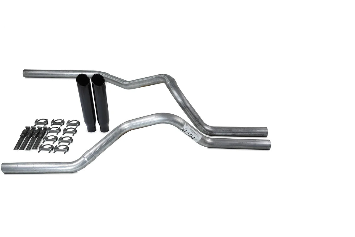 Dual Exhaust Kit for Chevy GMC 1500 Truck (1996–1999) 2.5" Black C T