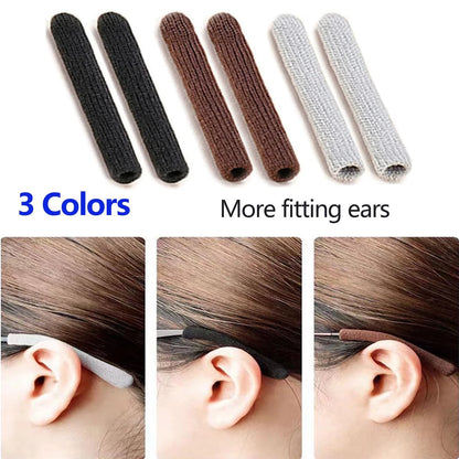 4 Pairs Ear Grippers for Glasses - Soft Cotton Non-Slip Temple Tips