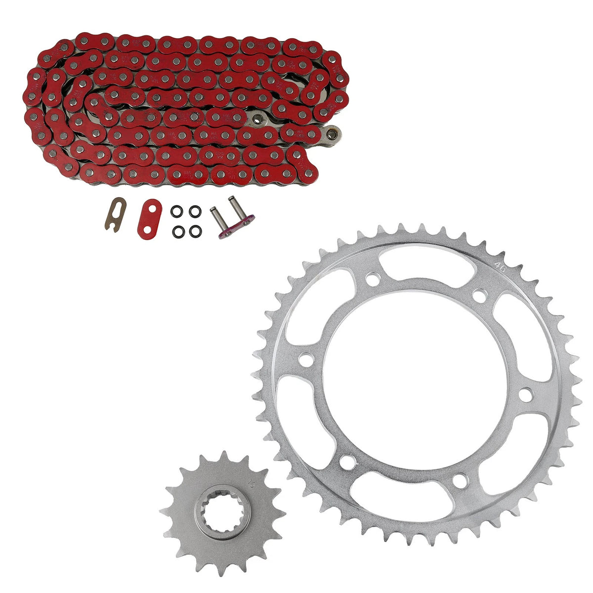 Red 525x108 O-Ring Chain & 16/46 Sprockets for Honda CBR600F4i (2001–2006)