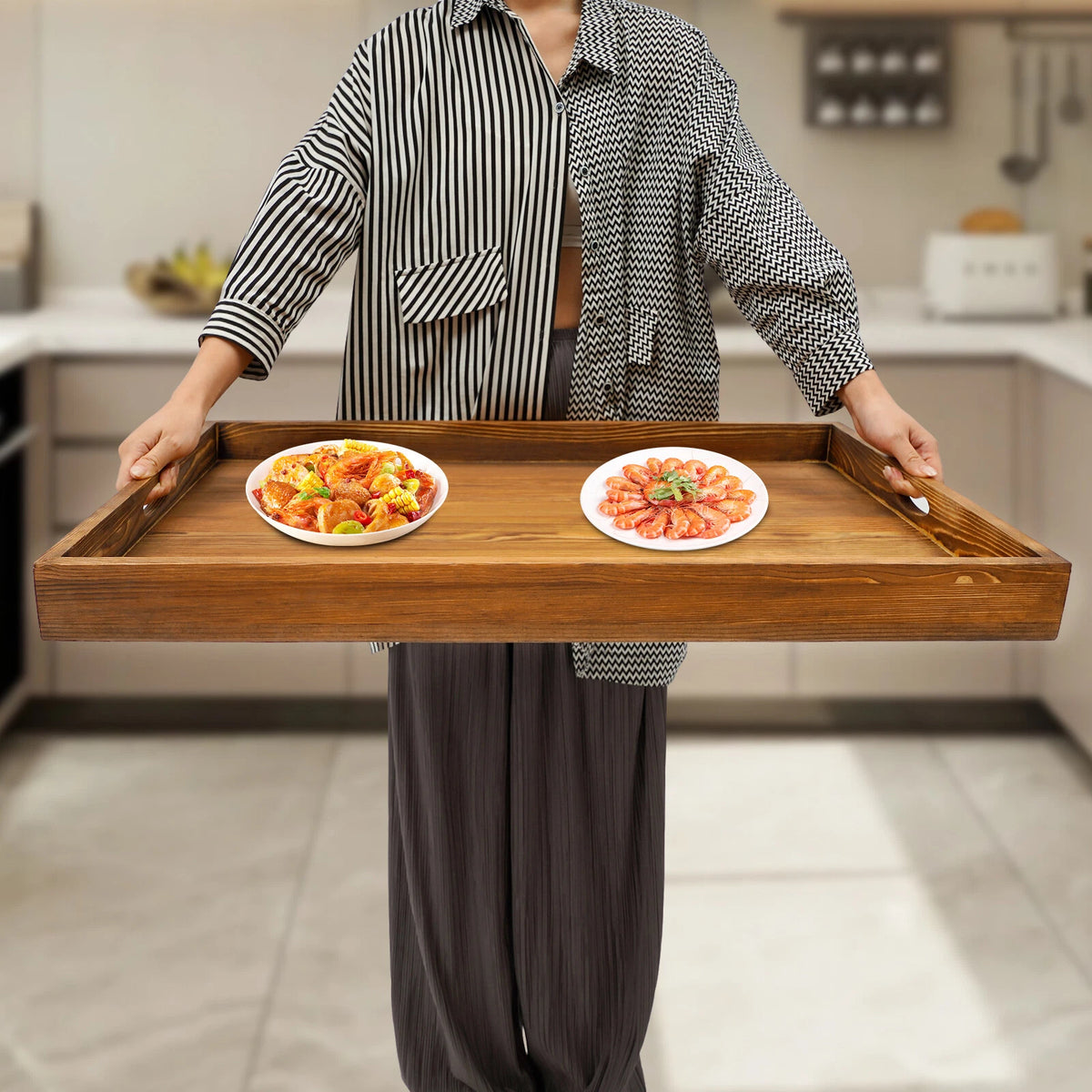 Wooden Stove Top Cover for Kitchen (Stove Protector, Pine Wood)