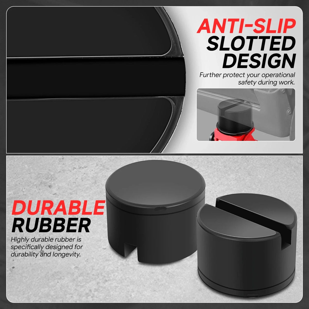 Set of 2 Rubber Pad Adapters for Floor Jack Protection Pad