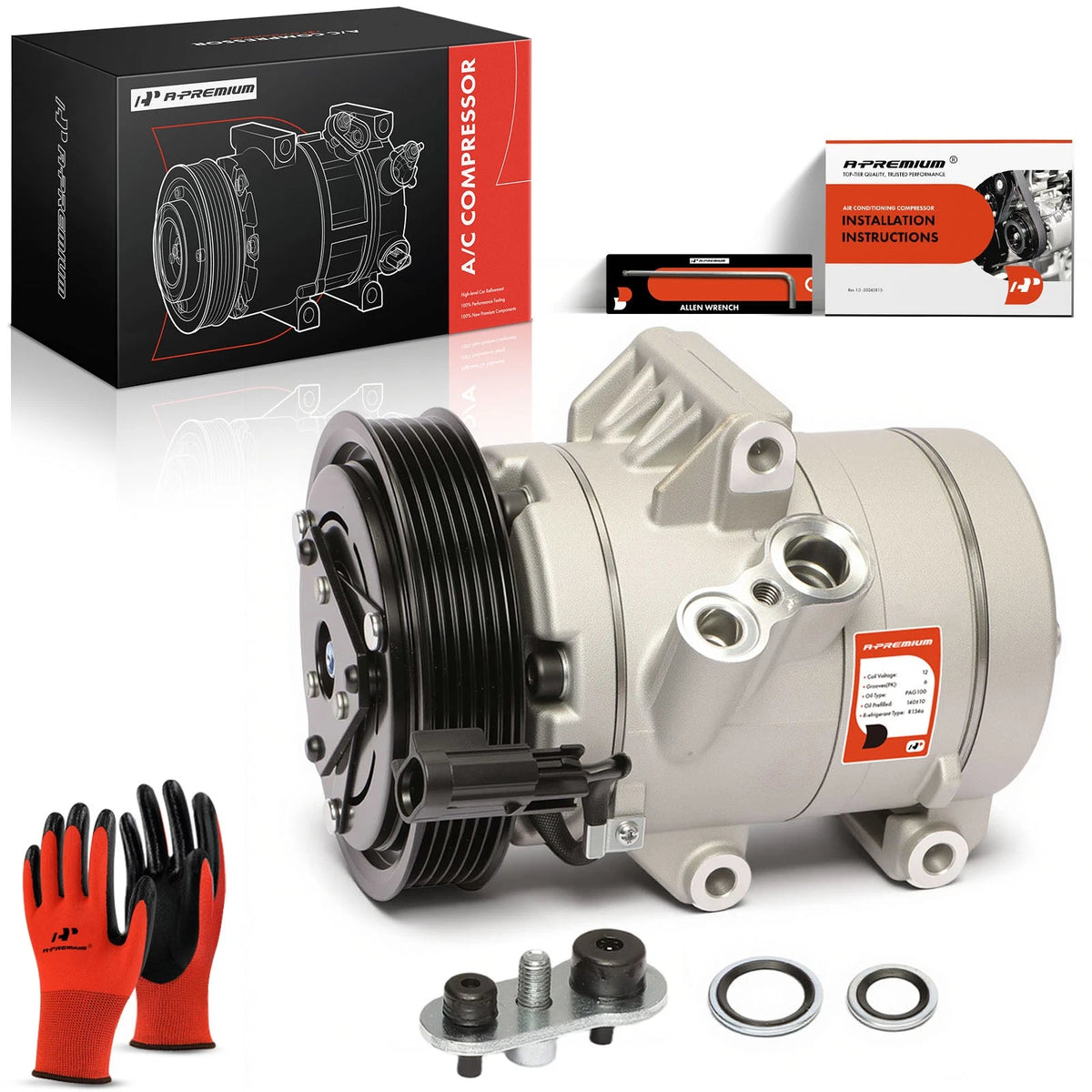 A/C Compressor with Clutch for Ford Fusion, Lincoln MKZ (2006–2012) 6E5Z19703A, 8E5Z19703A, 68670