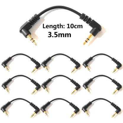 10PC Right Angle 3.5mm Male Stereo AUX Audio Cable for Car
