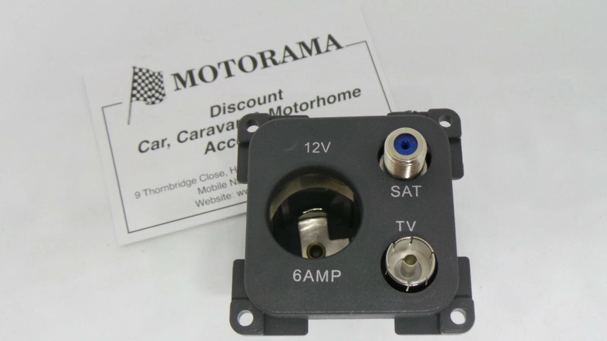 C-Line/CBE 12V Socket + TV Aerial + Satellite for Caravan Motorhome Boat (PO255)