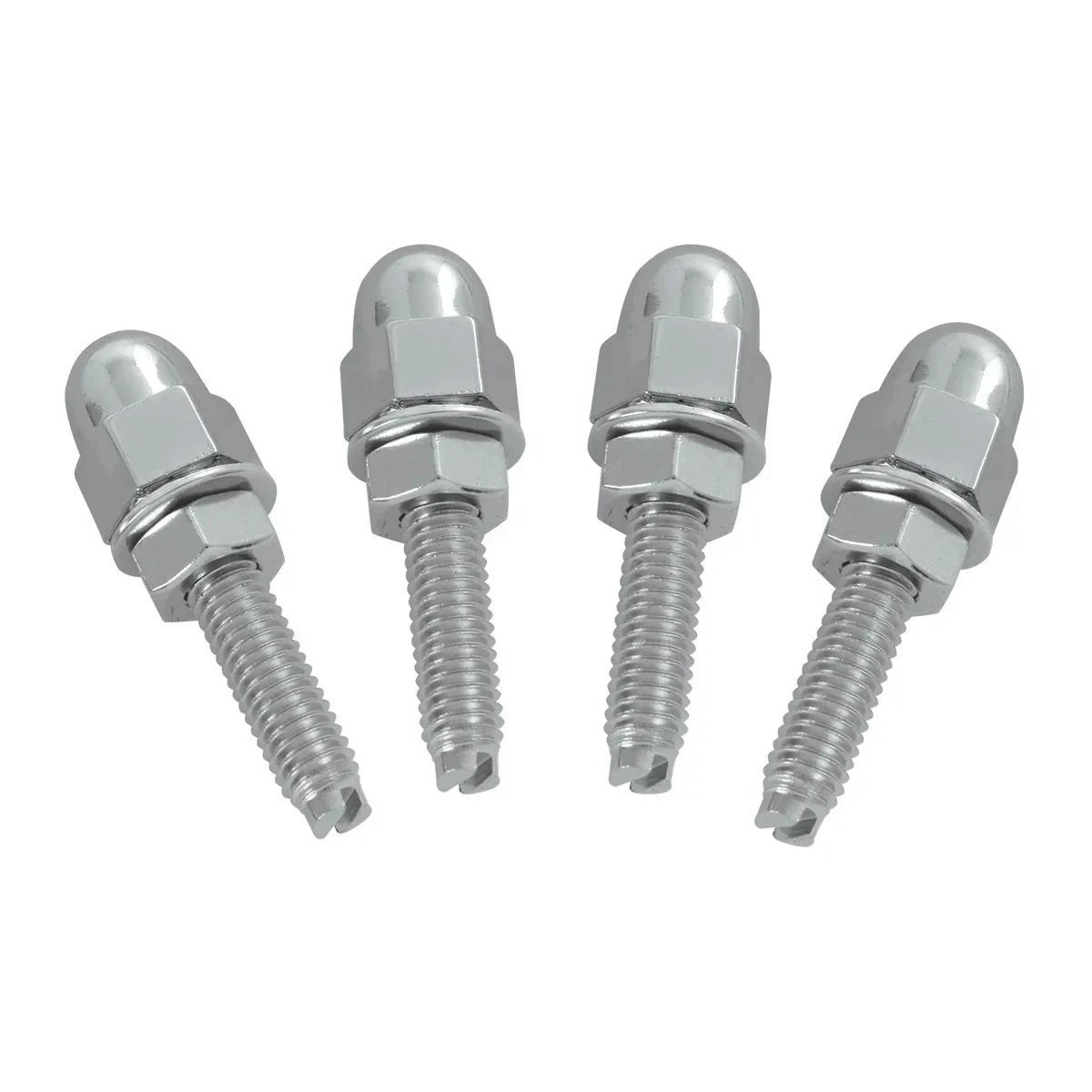 Set of 4 Chrome Acorn License Plate Bolts for Kenworth Peterbilt (GG#50511)
