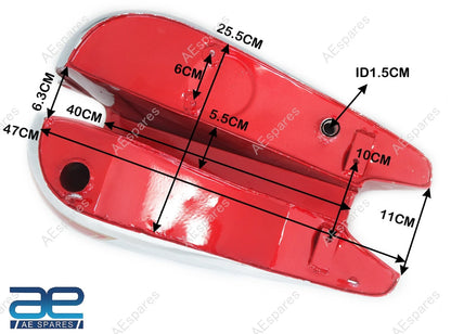 Cherry & Chrome Petrol Tank + Replica Smiths Speedo for BSA C10 C11