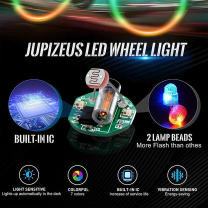 Set of 4 LED Light Valve Stem Caps for Car Wheels