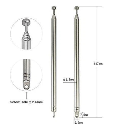 Set of 4 Replacement Telescopic Aerial Antennas for TV AM/FM Radio