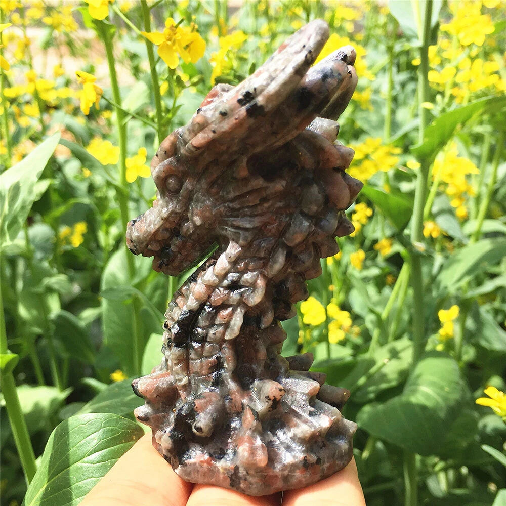 3" Yooperlite Dragon Skull Carved for Reiki Healing
