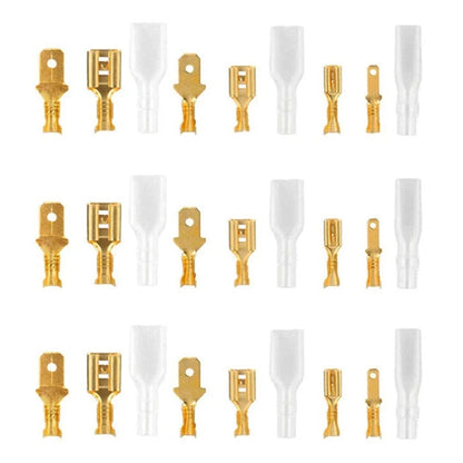 135PCS Gold Brass Crimp Terminal Connectors 2.8mm 4.8mm 6.3mm