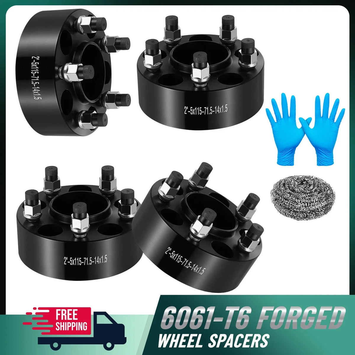 2" 5x115 Hubcentric Wheel Spacers for Dodge Challenger & Magnum (2010–2014)