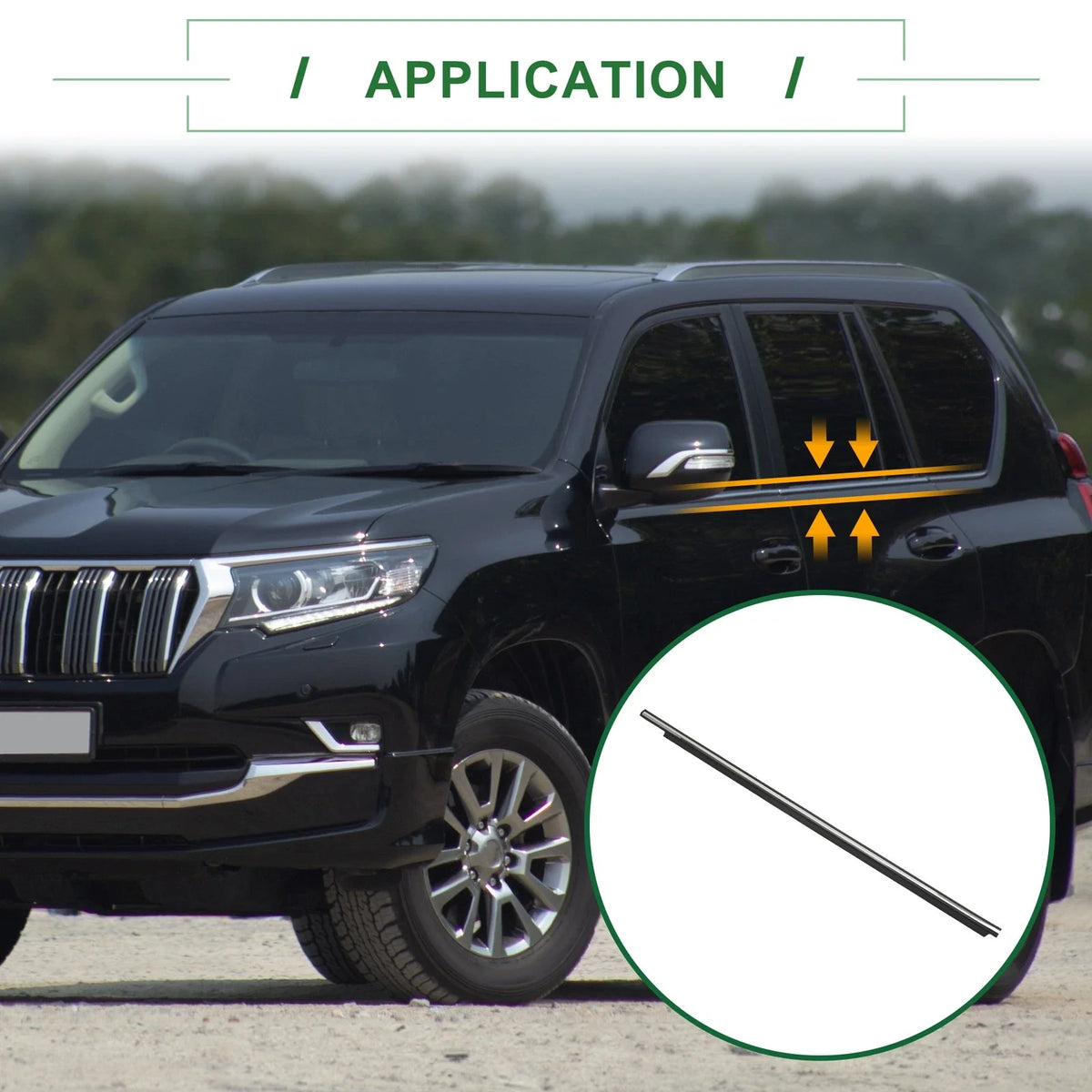 1pc Front Left Weatherstrip Window Seal No. 7571260080 for Lexus GX470 (2003–2009)