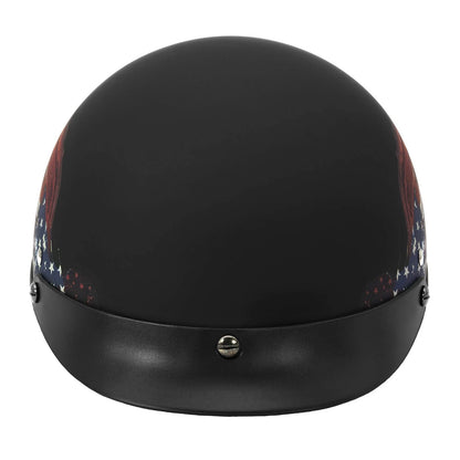 Solid Flat Black Half Face Motorcycle Helmet for Medium Size (Safety Approved)